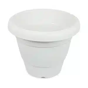 10 Inch White Plastic Pot