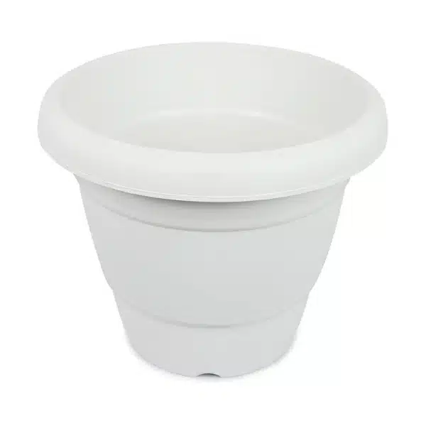 10 Inch White Plastic Pot